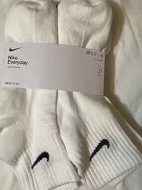 Nike Cotton Cushioned Dri-FIT Ankle Socks White 6 Pack